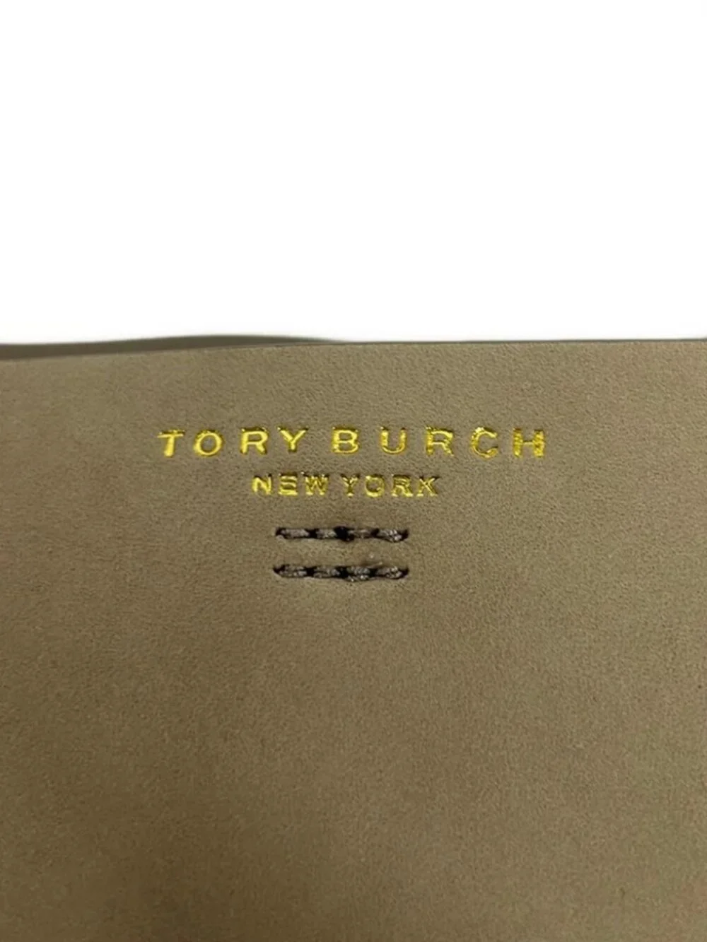 TORY BURCH Gray Beige Leather Nubuck Tote Bag